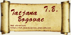 Tatjana Bogovac vizit kartica